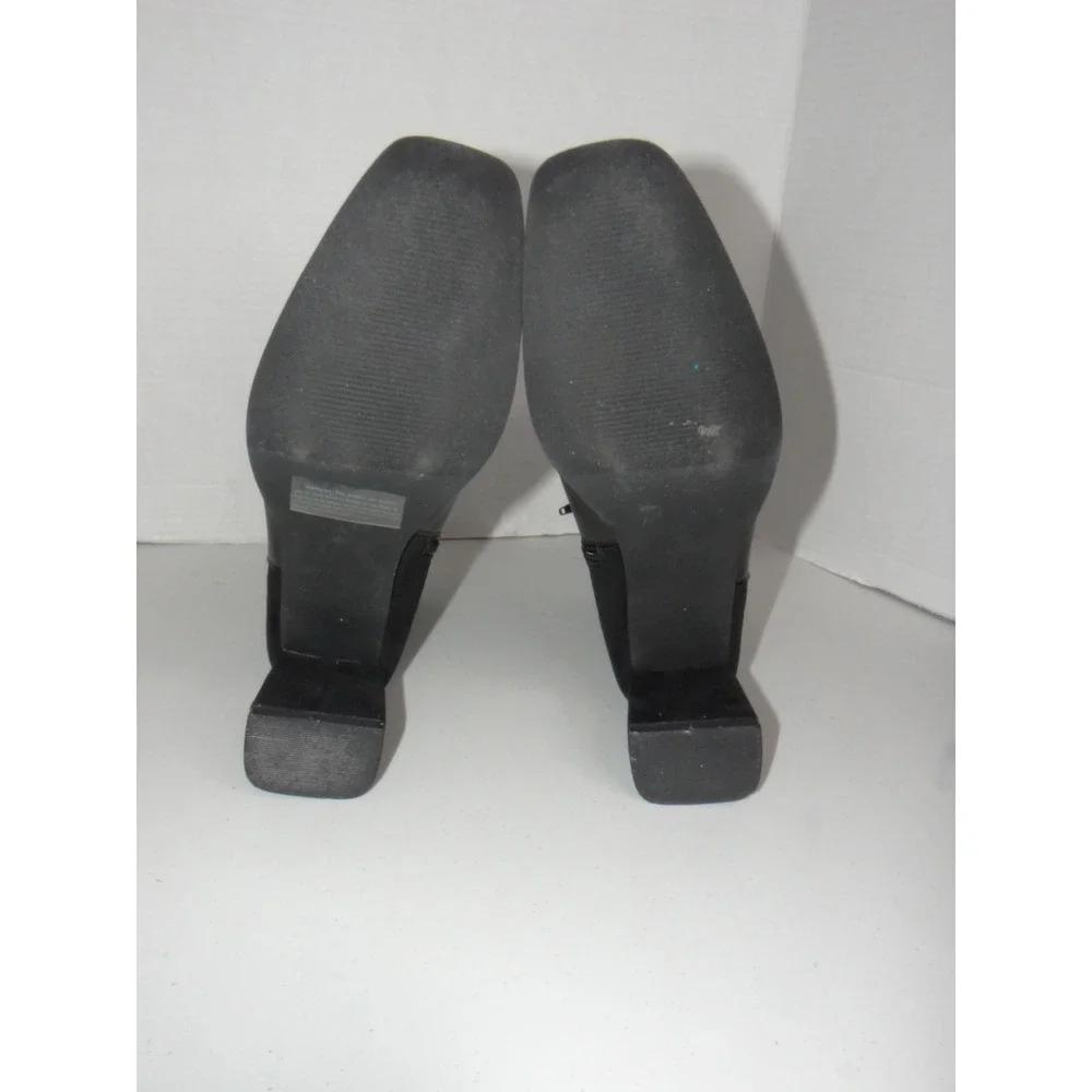 Fashion To Figure Black Square Toe Block Heel Ankle Boots FTF-SA-FA23-19 11W